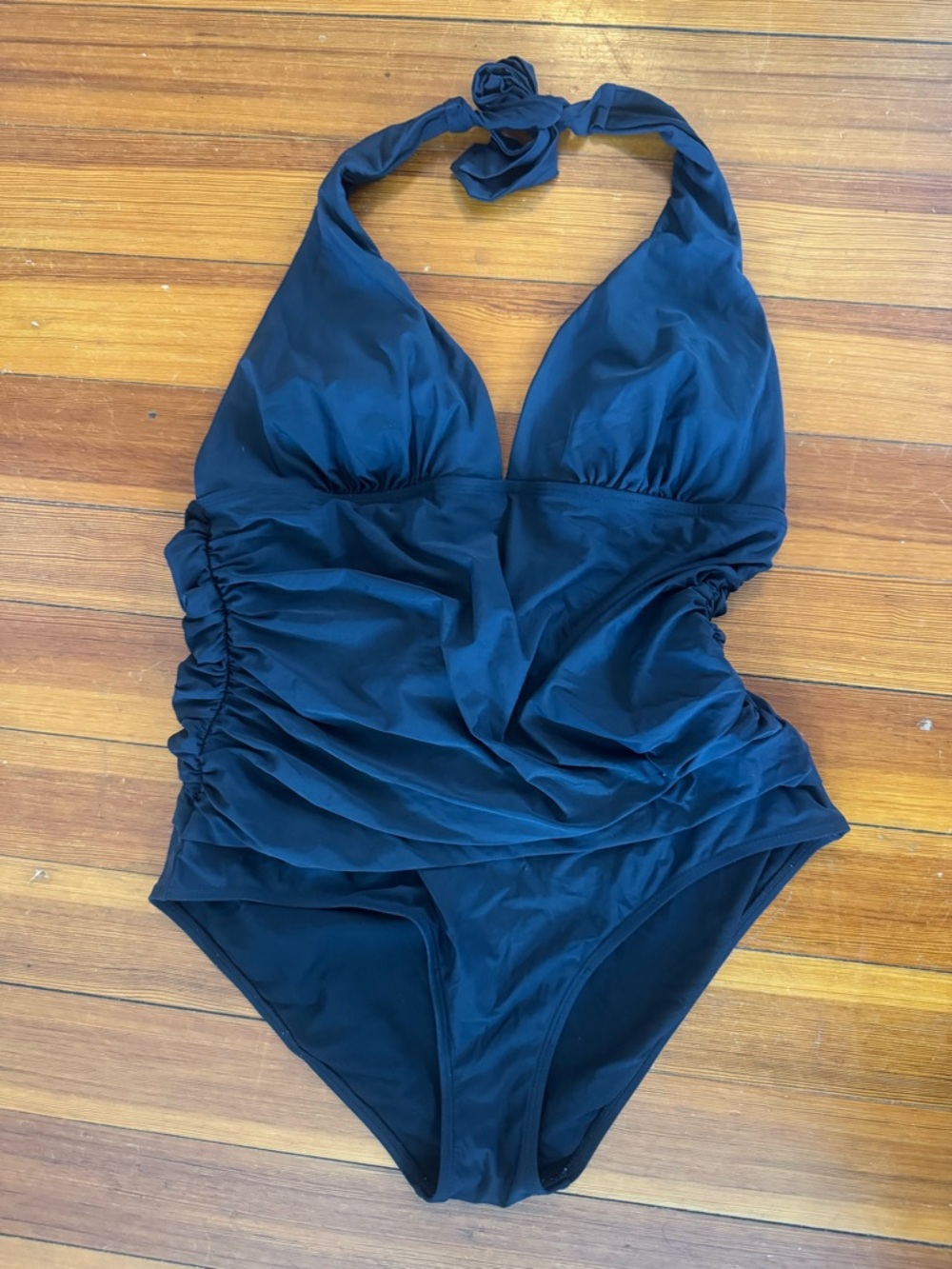 Boden Black Halter One-Piece Swimsuit